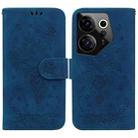 For Tecno Camon 20 Premier 5G Butterfly Rose Embossed Leather Phone Case(Blue) - 1