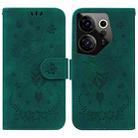 For Tecno Camon 20 Premier 5G Butterfly Rose Embossed Leather Phone Case(Green) - 1