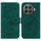 For Tecno Spark 20 Pro+ 4G Butterfly Rose Embossed Leather Phone Case(Green) - 1