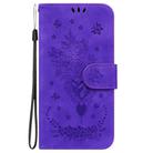 For Tecno Spark 20 Pro+ 4G Butterfly Rose Embossed Leather Phone Case(Purple) - 3