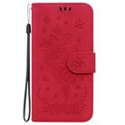 For Tecno Spark 20 Pro+ 4G Butterfly Rose Embossed Leather Phone Case(Red) - 3