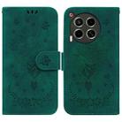 For Tecno Camon 30 4G / 5G Butterfly Rose Embossed Leather Phone Case(Green) - 1