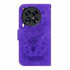 For Tecno Camon 30 Premier 5G Butterfly Rose Embossed Leather Phone Case(Purple) - 3