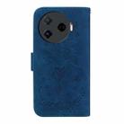 For Tecno Camon 30 Pro Butterfly Rose Embossed Leather Phone Case(Blue) - 3