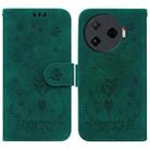 For Tecno Camon 30 Pro Butterfly Rose Embossed Leather Phone Case(Green) - 1