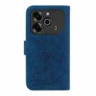 For Tecno Pova 6 / Pova 6 Pro Butterfly Rose Embossed Leather Phone Case(Blue) - 3