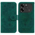 For Tecno Pova 6 / Pova 6 Pro Butterfly Rose Embossed Leather Phone Case(Green) - 1