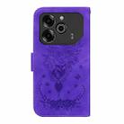 For Tecno Pova 6 / Pova 6 Pro Butterfly Rose Embossed Leather Phone Case(Purple) - 3