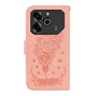 For Tecno Pova 6 / Pova 6 Pro Butterfly Rose Embossed Leather Phone Case(Pink) - 3