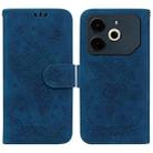 For Tecno Pova 6 Neo Butterfly Rose Embossed Leather Phone Case(Blue) - 1