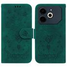 For Tecno Pova 6 Neo Butterfly Rose Embossed Leather Phone Case(Green) - 1