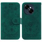 For Tecno Spark Go 1 / Pop 9 Pro Butterfly Rose Embossed Leather Phone Case(Green) - 1
