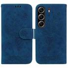 For Tecno Camon 40 Butterfly Rose Embossed Leather Phone Case(Blue) - 1