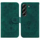 For Tecno Camon 40 Butterfly Rose Embossed Leather Phone Case(Green) - 1