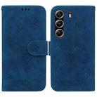For Tecno Camon 40 Pro 4G Butterfly Rose Embossed Leather Phone Case(Blue) - 1
