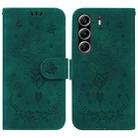 For Tecno Camon 40 Pro 4G Butterfly Rose Embossed Leather Phone Case(Green) - 1