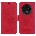 For Tecno Spark 30 4G Butterfly Rose Embossed Leather Phone Case(Red) - 1