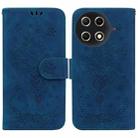 For Tecno Camon 30S / Camon 30S Pro Butterfly Rose Embossed Leather Phone Case(Blue) - 1
