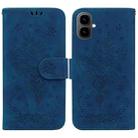 For Tecno Pop 10 / Spark Go 2 4G Butterfly Rose Embossed Leather Phone Case(Blue) - 1