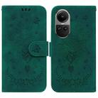 For OPPO Reno10 5G Global/Reno10 Pro Global Butterfly Rose Embossed Leather Phone Case(Green) - 1