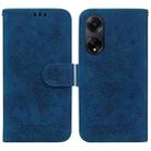 For OPPO A98 5G / F23 5G India Butterfly Rose Embossed Leather Phone Case(Blue) - 1