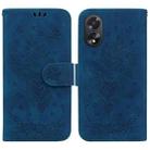 For OPPO A38 4G / A18 Butterfly Rose Embossed Leather Phone Case(Blue) - 1