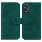 For OPPO A38 4G / A18 Butterfly Rose Embossed Leather Phone Case(Green) - 1