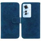 For OPPO Reno11 F Global Butterfly Rose Embossed Leather Phone Case(Blue) - 1