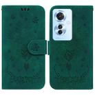 For OPPO Reno11 F Global Butterfly Rose Embossed Leather Phone Case(Green) - 1