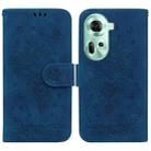 For OPPO Reno11 Global Butterfly Rose Embossed Leather Phone Case(Blue) - 1