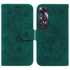 For OPPO A60 4G Butterfly Rose Embossed Leather Phone Case(Green) - 1