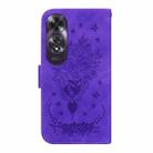 For OPPO A60 4G Butterfly Rose Embossed Leather Phone Case(Purple) - 3