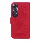 For OPPO A60 4G Butterfly Rose Embossed Leather Phone Case(Red) - 3