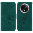 For OPPO A3 Pro 5G Butterfly Rose Embossed Leather Phone Case(Green) - 1