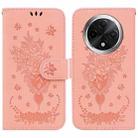 For OPPO A3 Pro 5G Butterfly Rose Embossed Leather Phone Case(Pink) - 1