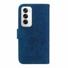 For OPPO Reno12 5G Global Butterfly Rose Embossed Leather Phone Case(Blue) - 3