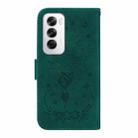 For OPPO Reno12 5G Global Butterfly Rose Embossed Leather Phone Case(Green) - 3