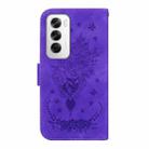 For OPPO Reno12 5G Global Butterfly Rose Embossed Leather Phone Case(Purple) - 3