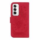 For OPPO Reno12 5G Global Butterfly Rose Embossed Leather Phone Case(Red) - 3