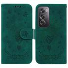 For OPPO Reno12 Pro 5G Global Butterfly Rose Embossed Leather Phone Case(Green) - 1