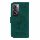 For OPPO Reno12 Pro 5G Global Butterfly Rose Embossed Leather Phone Case(Green) - 3