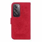For OPPO Reno12 Pro 5G Global Butterfly Rose Embossed Leather Phone Case(Red) - 3