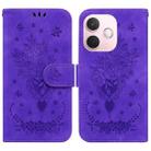 For OPPO A5 Pro 5G Butterfly Rose Embossed Leather Phone Case(Purple) - 1