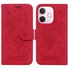 For OPPO A5 Pro 5G Butterfly Rose Embossed Leather Phone Case(Red) - 1