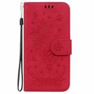 For OPPO Reno13 F 4G / 5G Butterfly Rose Embossed Leather Phone Case(Red) - 3