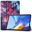 For Huawei Honor V6 / MatePad 10.4 inch Universal Painted Pattern Horizontal Flip Tablet PC Leather Case with Tri-fold Bracket & Sleep / Wake-up(Milky Way Nebula) - 1