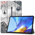 For Huawei Honor V6 / MatePad 10.4 inch Universal Painted Pattern Horizontal Flip Tablet PC Leather Case with Tri-fold Bracket & Sleep / Wake-up(Retro Tower) - 1