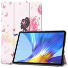 For Huawei Honor V6 / MatePad 10.4 inch Universal Painted Pattern Horizontal Flip Tablet PC Leather Case with Tri-fold Bracket & Sleep / Wake-up(Elf Girl) - 1
