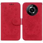 For Realme 11 5G/Narzo 60 India Version Butterfly Rose Embossed Leather Phone Case(Red) - 1