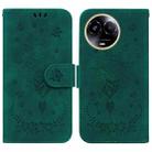 For Realme 11 5G Global Butterfly Rose Embossed Leather Phone Case(Green) - 1